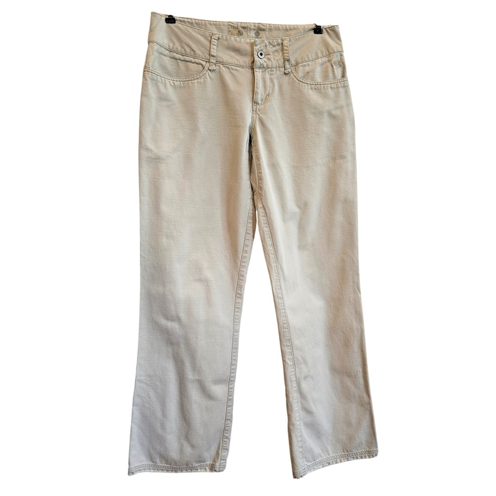 Mountain Hardwear Womens Regular Fit Cotton Beige Pants Hiking Camping Outdoors